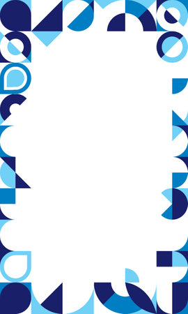 Abstract geometric bauhaus pattern blank border backgroundのイラスト素材