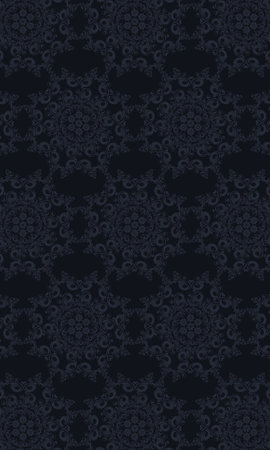 Abstract vintage floral decorative pattern background. Luxurious dark batik motif
