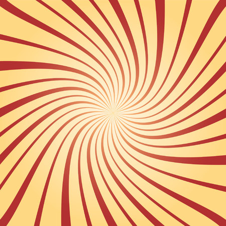 Sunburst twisted red and yellow in retro style illustration.のイラスト素材