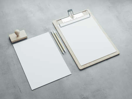 Black branding identity on concrete background. modern elementsの写真素材