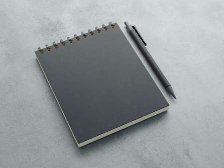 Black branding identity on concrete background. modern elements