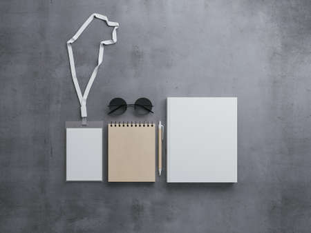 Blank corporate identity stationery set. Branding mockup. Paper, presentation design templateの写真素材