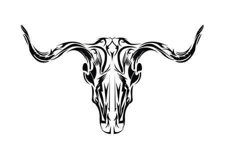 Cow head tattooのイラスト素材