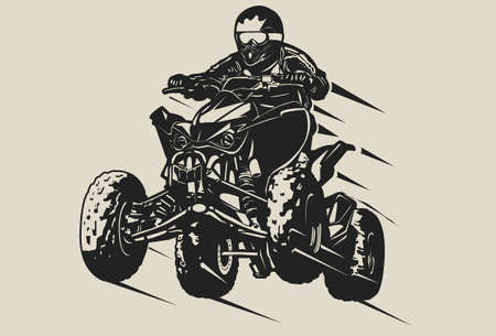 off-road rider in helmet jumpingのイラスト素材