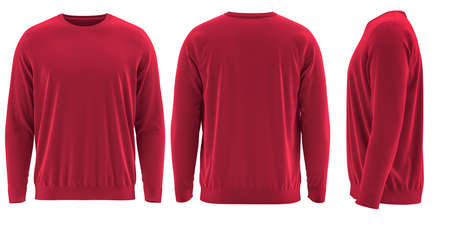 3D rendered Long-sleeve Round neck sweatshirtの写真素材