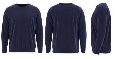 3D rendered Long-sleeve Round neck sweatshirtの写真素材