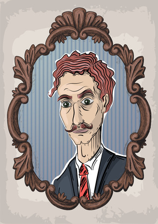 Men person emotion face portraitのイラスト素材