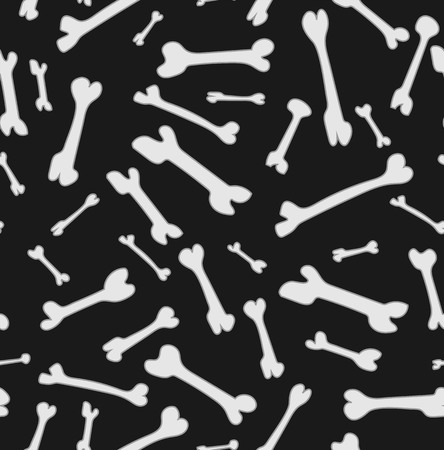 Seamless vector pattern. Colored dog food bones, bone texture: white and gray funny print isolated...