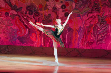 DNIPRO, UKRAINE - JUNE 26, 2016: Julia Zakharenko performs This eternal ballet taleat State Opera and Ballet Theatre.のeditorial素材