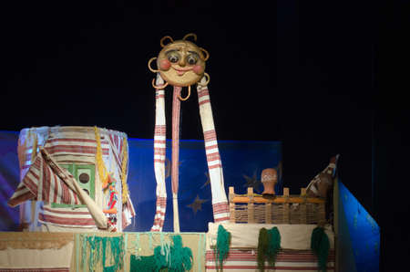 DNIPROPETROVSK, UKRAINE - MAY 9, 2016: Rooster Kozakperformed by members of the Dnipropetrovsk Puppet Theatre.のeditorial素材