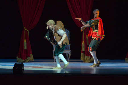 DNIPROPETROVSK, UKRAINE - DECEMBER 29, 2015: Musical play Little Longnoseperformed by members of the Dnipropetrovsk Opera and Ballet Theatre.のeditorial素材