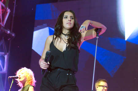 DNIPRO, UKRAINE - SEPTEMBER  10, 2016: Famous Ukrainian singer Jamala performes at the  festival...