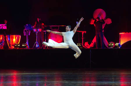 DNIPRO, UKRAINE - OCTOBER 15, 2016: Degage ballet performed by members of the Dnipropetrovsk State Opera and Ballet Theatre.のeditorial素材