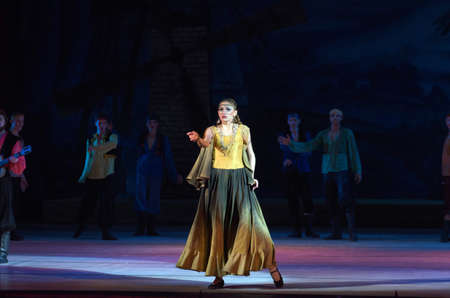 DNIPRO, UKRAINE - NOVEMBER  5, 2016: Don Quixote ballet performed by members of the Dnipropetrovsk Opera and Ballet Theatre.のeditorial素材