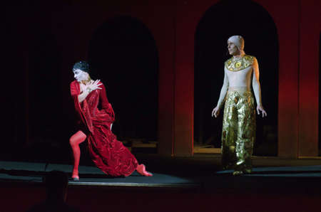 DNIPRO, UKRAINE - JUNE  17, 2016: Members of the Dnipropetrovsk State Opera and Ballet Theatre perform Carmina Burana.のeditorial素材