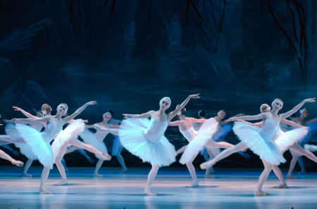 DNIPRO, UKRAINE - JUNE  12, 2016: SWAN LAKE ballet performed by members of the Dnipropetrovsk State Opera and Ballet Theatre.のeditorial素材