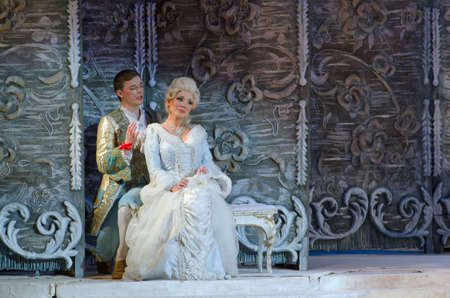DNIPROPETROVSK, UKRAINE - APRIL 23, 2016: The Marriage of Figaro opera performed by members of the Dnipropetrovsk Opera and Ballet Theatre.のeditorial素材