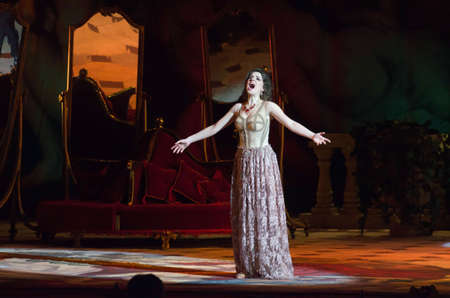 DNIPROPETROVSK, UKRAINE - APRIL 15, 2016: Traviata operaperformed by members of the Dnipropetrovsk Opera and Ballet Theatre.のeditorial素材