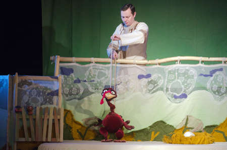 DNIPRO, UKRAINE - NOVEMBER  26, 2016: And where is the fifth performerd by members of the Dnipro Puppet Theatre.のeditorial素材