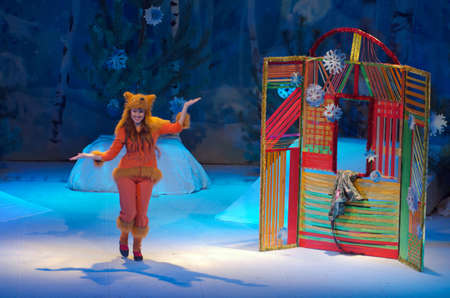 DNIPRO, UKRAINE - DECEMBER 28, 2016: New Year's masquerade performed by members of the Dnipro Municipal Youth Theatre VERIM!.のeditorial素材