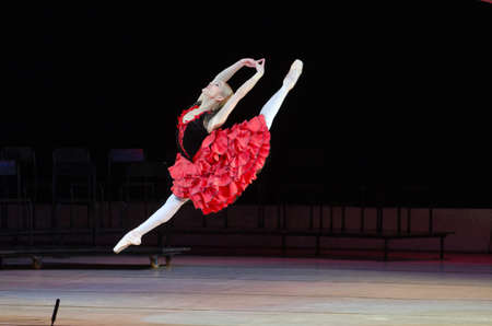 DNIPROPETROVSK, UKRAINE - DECEMBER 26: Famous dancer Alina Koval performs KITRI at State Opera and Ballet Theatre on December 26, 2014 in Dnipropetrovsk, Ukraineのeditorial素材