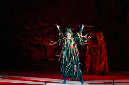 DNIPROPETROVSK, UKRAINE - OCTOBER 18: Sleeping beauty ballet performed by Dnipropetrovsk Opera and Ballet Theatre ballet on October 18, 2014 in Dnipropetrovsk, Ukraine.のeditorial素材