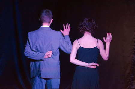 DNIPRO, UKRAINE - FEBRUARY 13, 2017: Theatrical show Isadora performed by members of the Creative Theatre CULTURE.のeditorial素材