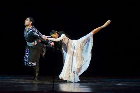DNIPRO, UKRAINE - FEBRUARY 24, 2017: Ukrainian historical ballet Princess Olga performed by members...