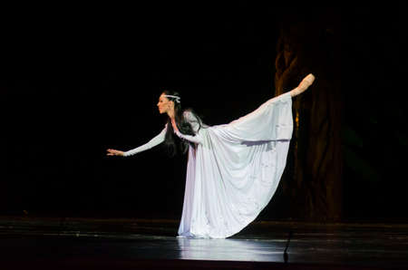 DNIPRO, UKRAINE - FEBRUARY 24, 2017: Ukrainian historical ballet Princess Olga performed by members...