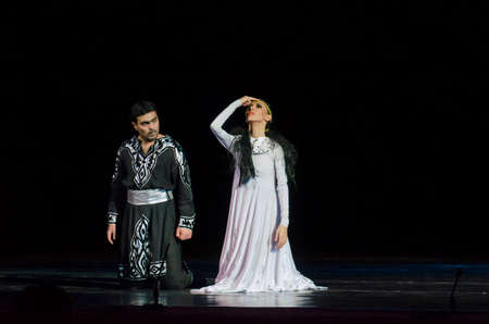 DNIPRO, UKRAINE - FEBRUARY 24, 2017: Ukrainian historical ballet Princess Olga performed by members...