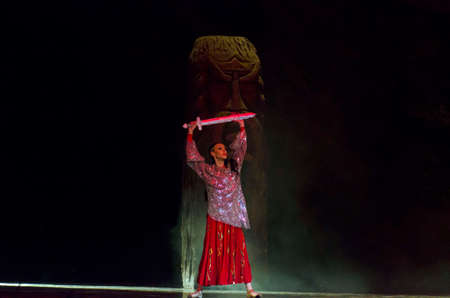 DNIPRO, UKRAINE - FEBRUARY 24, 2017: Ukrainian historical ballet Princess Olga performed by members...