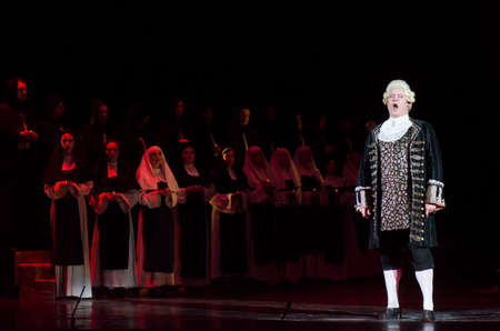 DNIPRO, UKRAINE - MARCH 5, 2017: Theatrical show Vivat Chayka performed by members of the Dnipro...