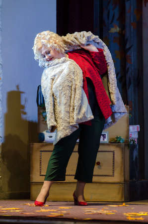 DNIPRO, UKRAINE - MARCH 25, 2017: Lovers live a little longer performed by members of the Dnipro Creative Theatre Yevsey!のeditorial素材