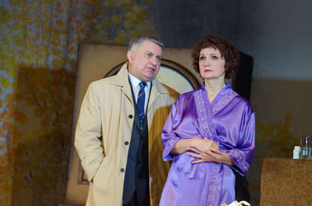 DNIPRO, UKRAINE - MARCH 25, 2017: Lovers live a little longer performed by members of the Dnipro Creative Theatre Yevsey!のeditorial素材