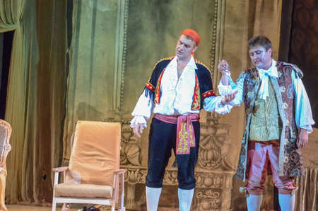 DNIPRO, UKRAINE - MAY 27, 2017: Classical opera The Barber of  Seville performed by members of the...