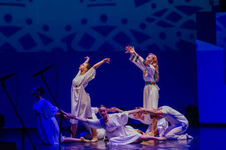 DNIPRO, UKRAINE - JUNE 26, 2017: The musical Kvitka performed by members of the Art project Kvitka...