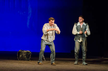 DNIPRO, UKRAINE - SEPTEMBER 30, 2017: The Comedy of Errors by William Shakespeare performed by...