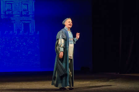 DNIPRO, UKRAINE - SEPTEMBER 30, 2017: The Comedy of Errors by William Shakespeare performed by members of the Chernihiv Regional Academic Music and Drama Theater named after TG Shevchenko.のeditorial素材