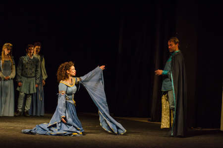 DNIPRO, UKRAINE - SEPTEMBER 30, 2017: The Comedy of Errors by William Shakespeare performed by...