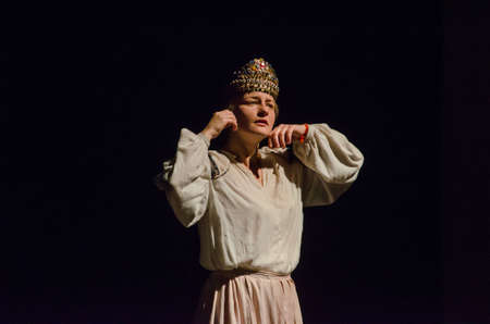DNIPRO, UKRAINE - OCTOBER 4, 2017: Dramatic performances Sweet Darusia performed by members of the...