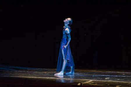 DNIPRO, UKRAINE - OCTOBER 12, 2017: Modern ballet Carmen and Jose performed by members of the Dnipro  State Opera and Ballet Theatre.のeditorial素材
