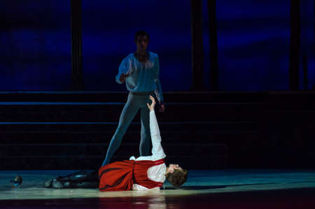 DNIPRO, UKRAINE - OCTOBER 21, 2017: Ballet Romeo and Juliet performed by members of the Dnipro  State Opera and Ballet Theatre.のeditorial素材