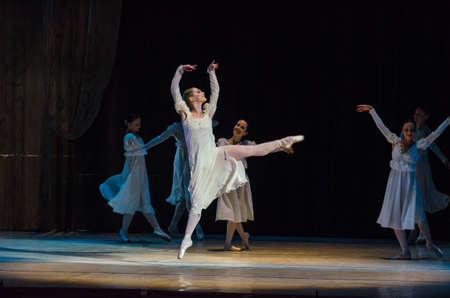 DNIPRO, UKRAINE - OCTOBER 21, 2017: Ballet Romeo and Juliet performed by members of the Dnipro  State Opera and Ballet Theatre.のeditorial素材