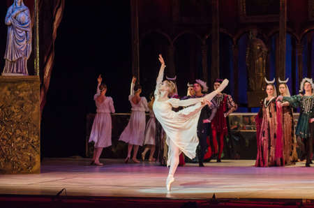 DNIPRO, UKRAINE - OCTOBER 21, 2017: Ballet Romeo and Juliet performed by members of the Dnipro  State Opera and Ballet Theatre.のeditorial素材