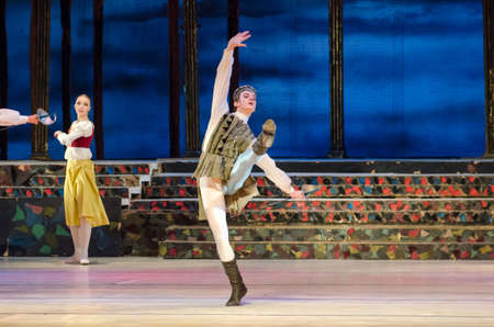 DNIPRO, UKRAINE - OCTOBER 21, 2017: Ballet Romeo and Juliet performed by members of the Dnipro  State Opera and Ballet Theatre.のeditorial素材