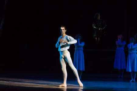 DNIPRO, UKRAINE - OCTOBER 21, 2017: Ballet Romeo and Juliet performed by members of the Dnipro  State Opera and Ballet Theatre.のeditorial素材