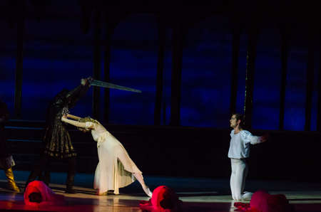 DNIPRO, UKRAINE - OCTOBER 21, 2017: Ballet Romeo and Juliet performed by members of the Dnipro  State Opera and Ballet Theatre.のeditorial素材