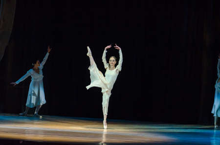 DNIPRO, UKRAINE - OCTOBER 21, 2017: Ballet Romeo and Juliet performed by members of the Dnipro  State Opera and Ballet Theatre.のeditorial素材