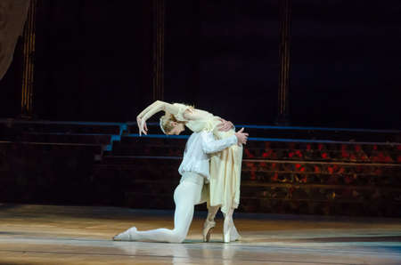 DNIPRO, UKRAINE - OCTOBER 21, 2017: Ballet Romeo and Juliet performed by members of the Dnipro  State Opera and Ballet Theatre.のeditorial素材