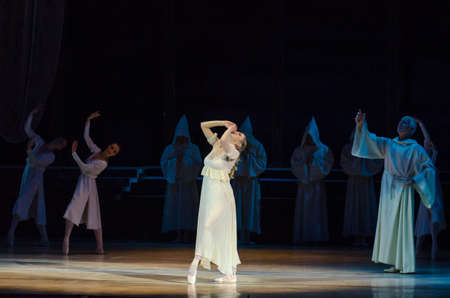 DNIPRO, UKRAINE - OCTOBER 21, 2017: Ballet Romeo and Juliet performed by members of the Dnipro ...